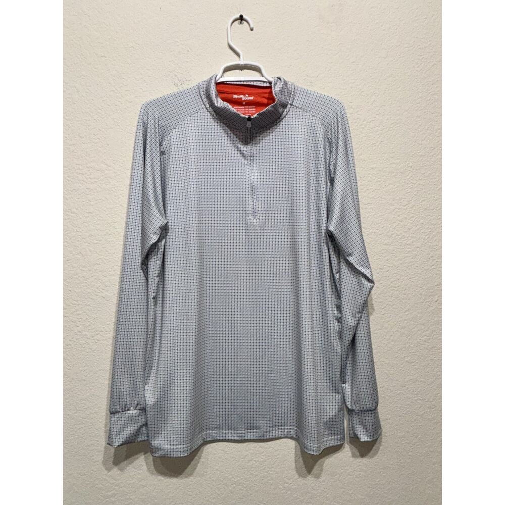 Birdie Bound Sweater Medium Gray Herringbone Quarter Zip Golf Jersey Pullover